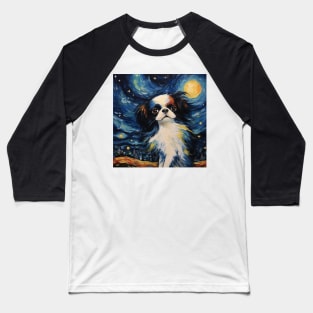 Japanese Chin Portrait Painting Baseball T-Shirt